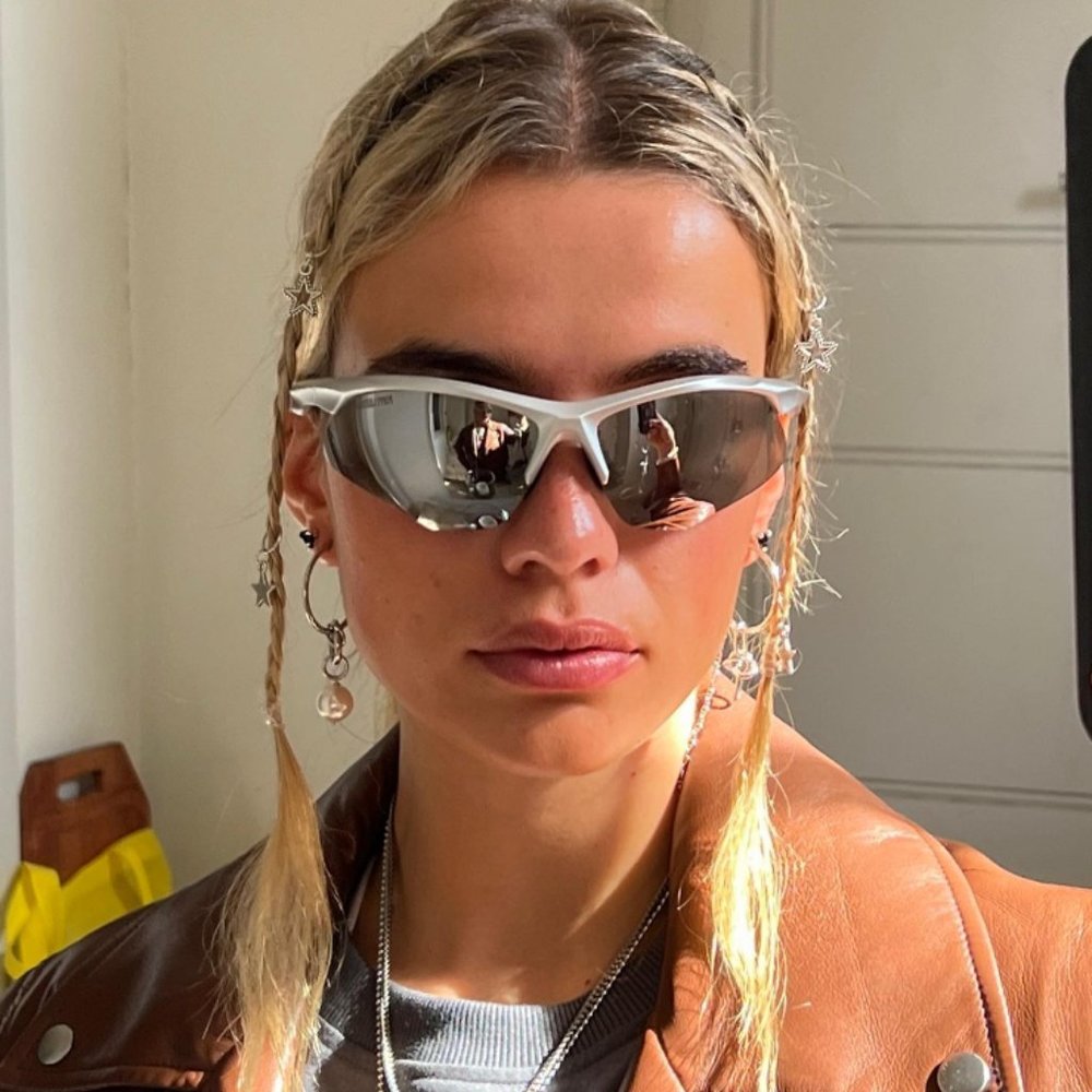 NWT Poppy Lissiman Speedway Sunglasses in Silver